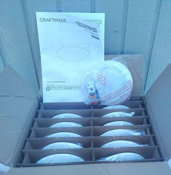 Lot of 12 NEW in box CRAFTMADE LED Flushmount Ceiling Fixtures