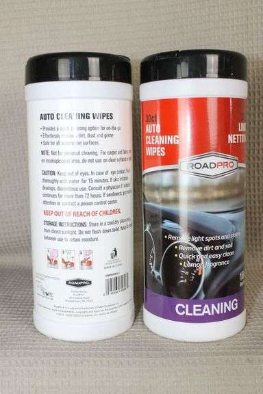 CASH ONLY New Two New Containers of 30 ct. Road Pro Auto Cleaning Wipes (LWLT)