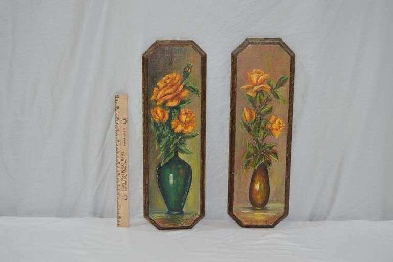 WOODEN WALL HANGINGS PAINTED BY LIFELONG DENISON RESIDENT MARY THOMAS