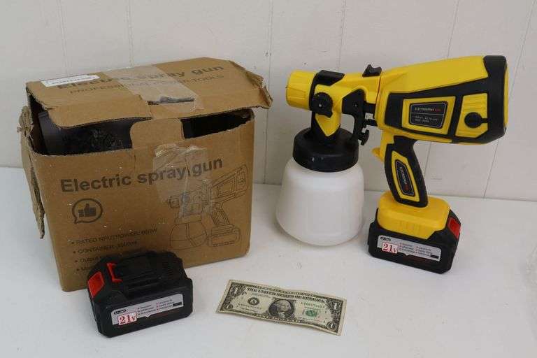 21V Electric Spray Gun Kit w/2 Batteries! Gently used. (1A)