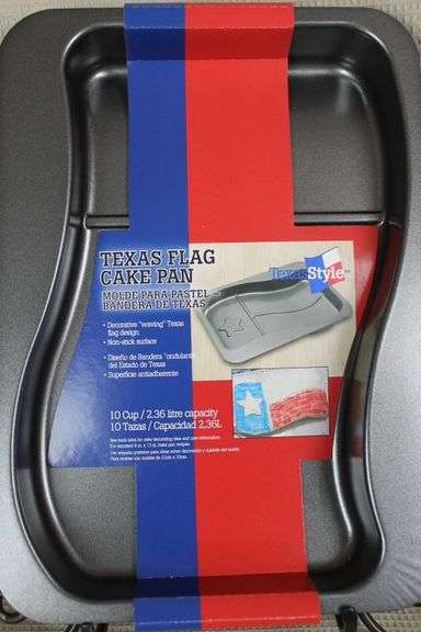 CASH ONLY New Texas Flag Cake Pan - "Waving" Texas Flag Design - Non-Stick (L3-3)