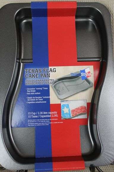 CASH ONLY New Texas Flag Cake Pan - "Waving" Texas Flag Design - Non-Stick (L3-3)
