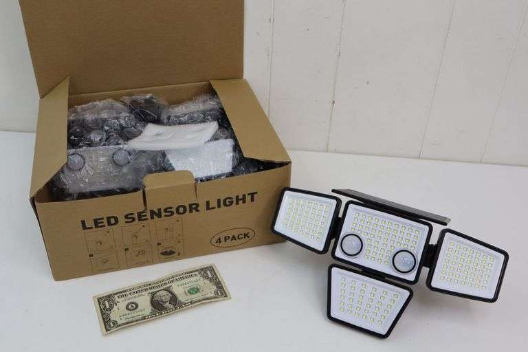 NEW Solar Powered LED Sensor Spotlight 4-PACK! (1C)