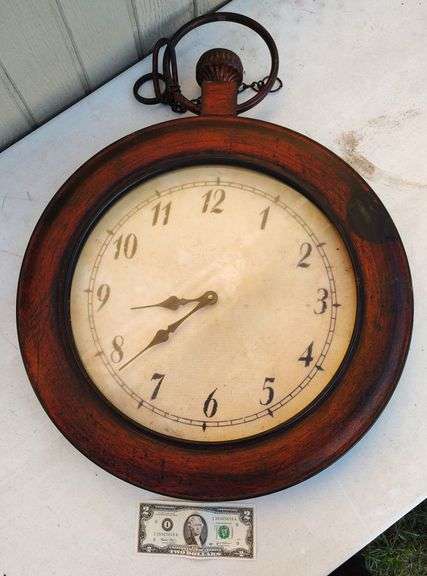Large pocket watch styled wall clock