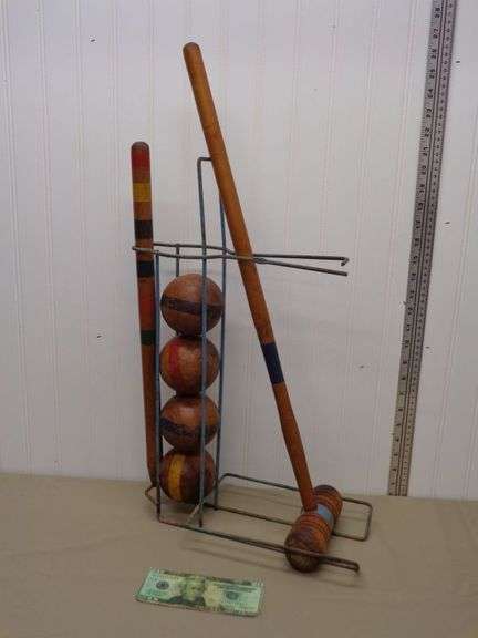 Very OLD Wooden Croquet set.