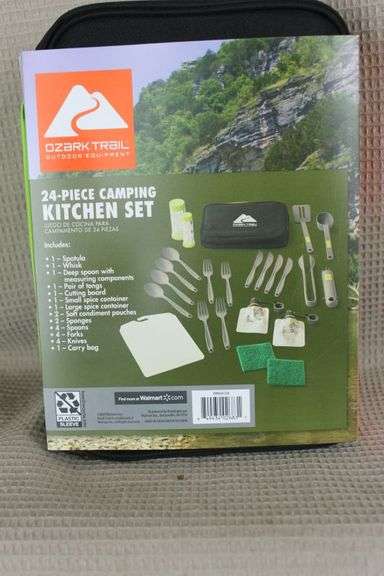 CASH ONLY New Ozark Trail Outdoor Equipment - 24 Piece Camping Kitchen Set (LWR1)