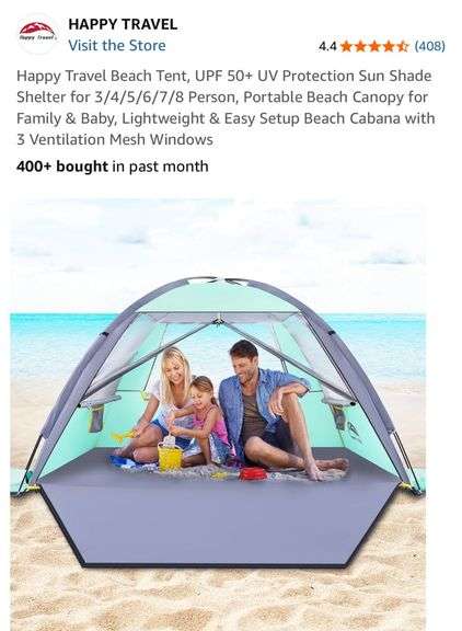 NEW Happy Travel Beach Tent! (1B)