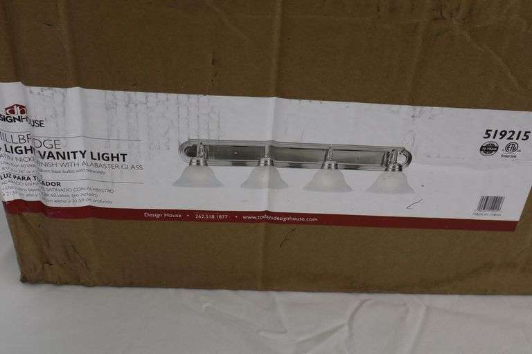 NEW Design House 36" 4-Light Vanity Light! Satin Nickel (9A)