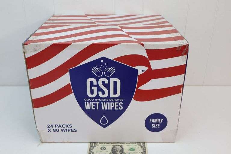NEW Case of 24 80CT Packs of GSD Antibacterial Wet Wipes! (5E)
