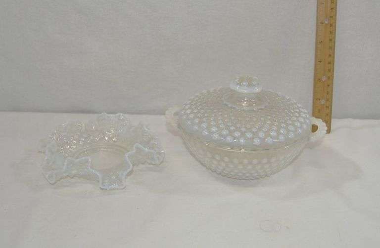 FENTON MOONSTONE CANDY DISHES