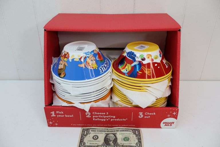 NEW Lot of FORTY Assorted Kellogs Collectible Cereal Bowls! (5C)