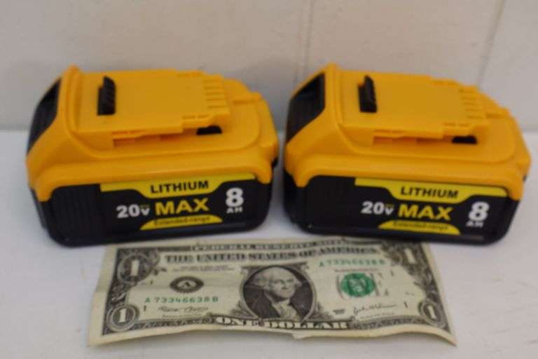 NEW Lot of TWO 20v 8ah Batteries! DeWalt compatible! (9C)