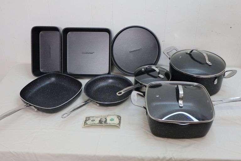 $ NICE Set of GraniteStone Pots & Pans! Excellent condition! (8C)