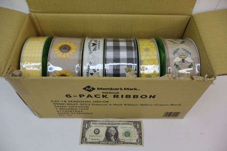 NEW Member's Mark Premium Wired Edge Ribbon 6-PACK! (14B)