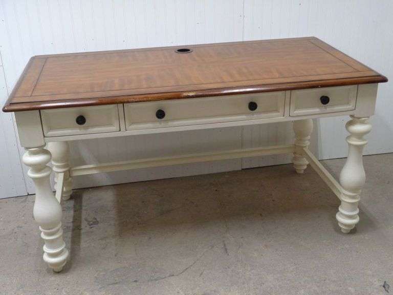 Very Nice Executive Desk with 3 drawers, 58" long, 30" wide, and 30" tall.
