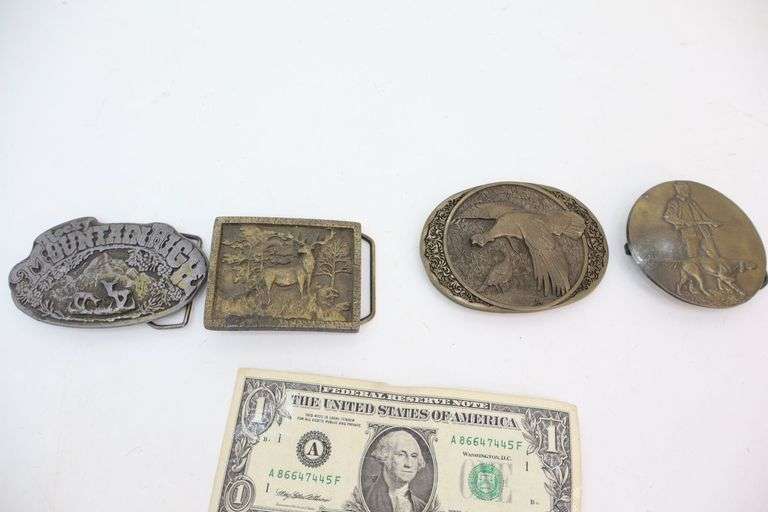 Neat Lot of Vintage Brass Belt Buckles! (9C)