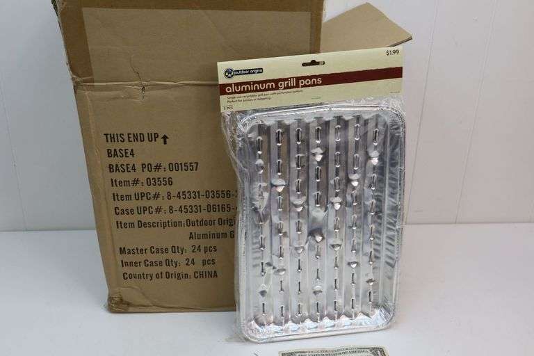 NEW Case of Outdoor Origins Aluminum Grill Pans! 24 Packs of 3! (4A)