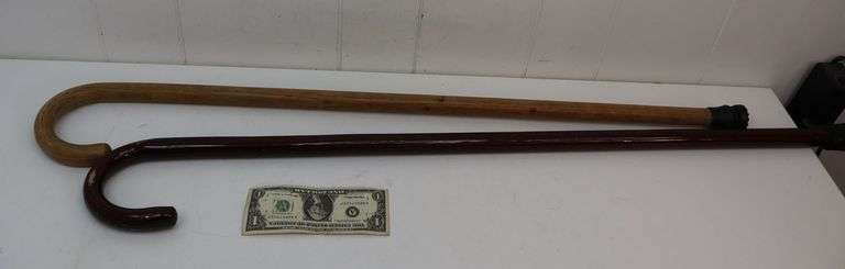 Lot of TWO Nice Wooden Walking Canes! (7C)