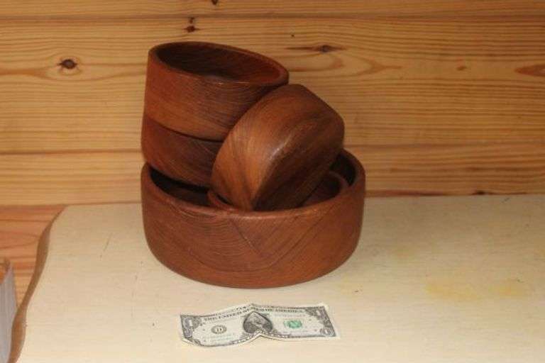 Wood Bowl Serving Set-5 Pieces.  W8B