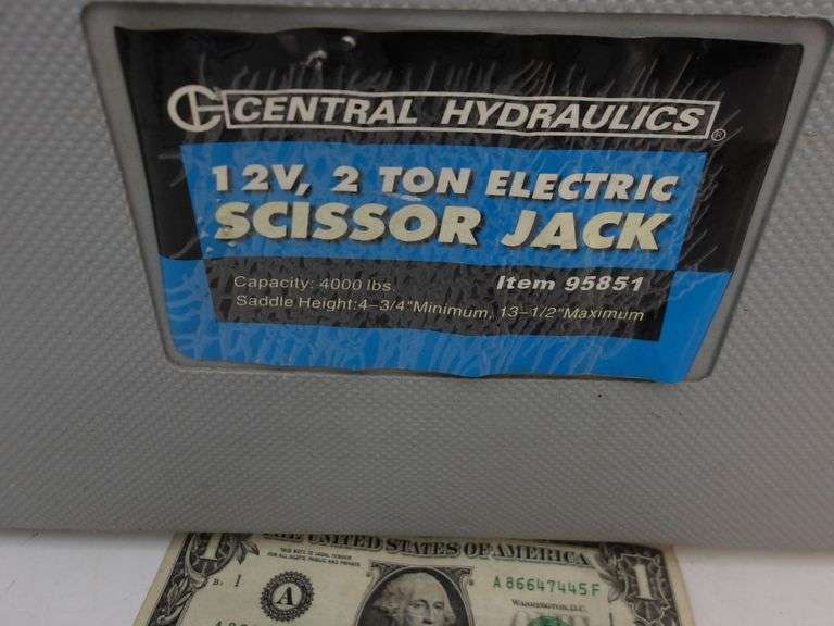 NEW Central Hydraulics 12v 2-Ton Scissor Jack! (6E)