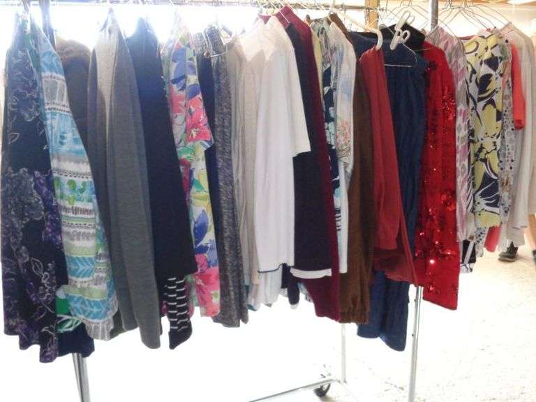 Big lot of Ladies clothes, rack not included.