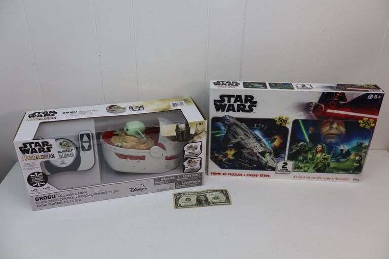 NEW Star Wars Mandalorian Grogu Radio Control Hover Pram AND Star Wars 500-Piece 3D Puzzle!! (5D)