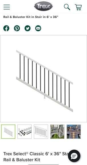NEW Trex 6ft x 36in Rail & Balluster Kit! (R3)