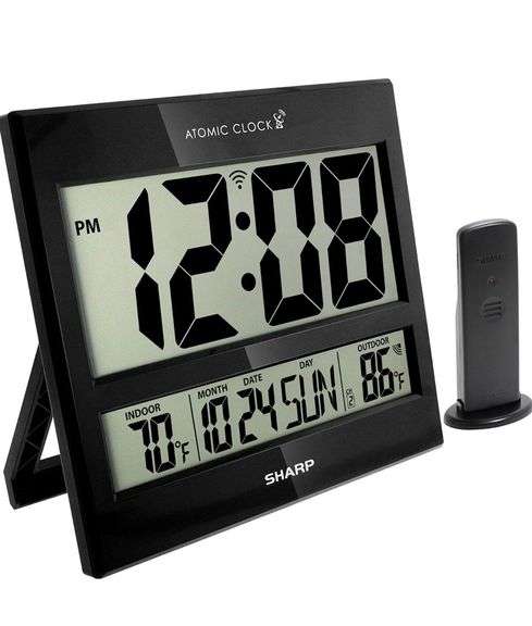 NEW Sharp Atomic Wall Clock w/Wireless Outdoor Sensor! (9B)