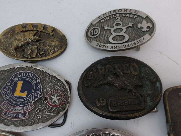 Neat Lot of Vintage Brass Belt Buckles! (9C)