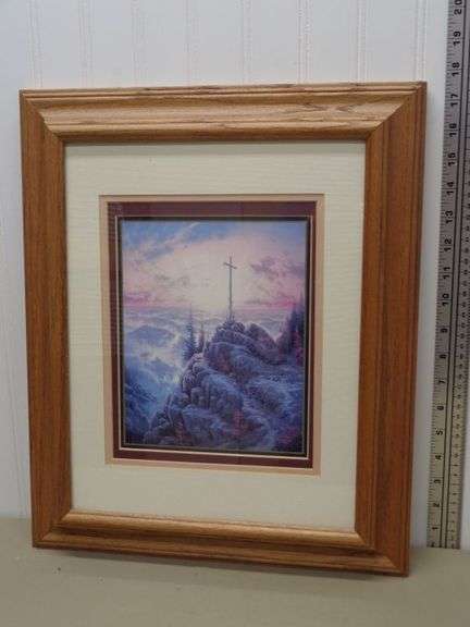 Nice, THOMAS KINKADE Print framed and matted under glass.