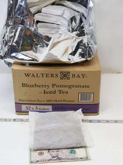 Walter Bay- Blueberry Pomegranate Ice Tea Bags- 32 bag Sealed in Foil- Expired-- Still taste Good-