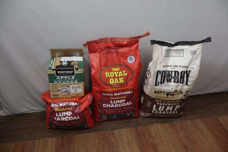 Lot of Assorted Lump Charcoal & BBQ Cooking Chunks! 2 NEW Bags/One Partial. (RD)