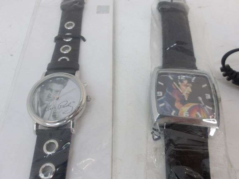 Neat Laser 3D Elvis Crystal w/Lighted Stand & TWO Elvis Collector's Watches! (9C)