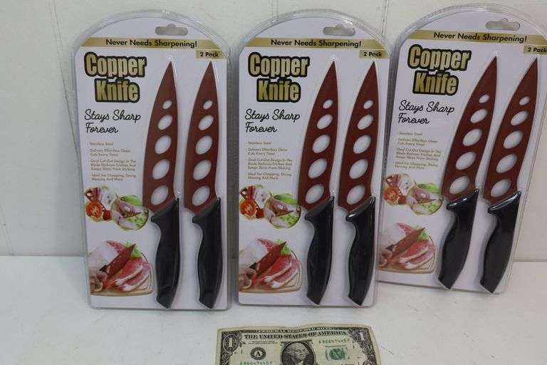 NEW Lot of THREE Copper Knife 2-PACKS! (6B)