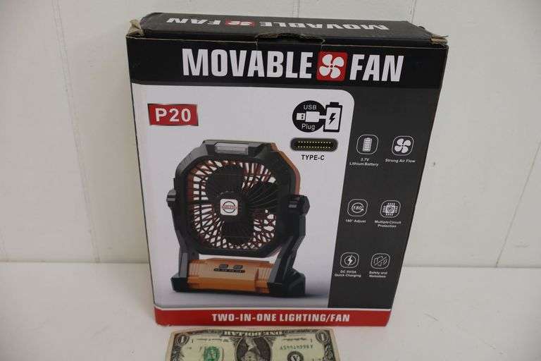 NEW Portable Rechargeable Fan w/Light! (1A)