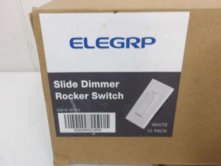NEW Case of TEN Slide Dimmer Rocker Switches! (2C)