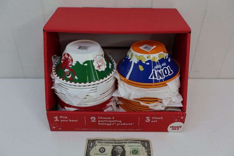 NEW Lot of FORTY Assorted Kellogs Collectible Cereal Bowls! (5C)