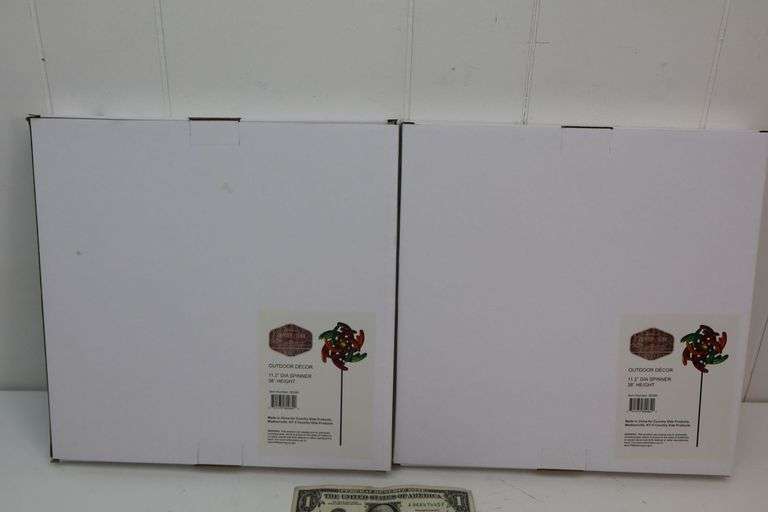 NEW Lot of TWO Country Side 38" x 11" Metal Garden Spinners! (3D)