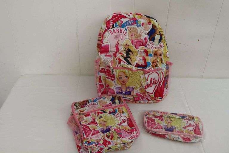 NEW 3PC Barbie Backpack/Lunch Bag Set! (7B)