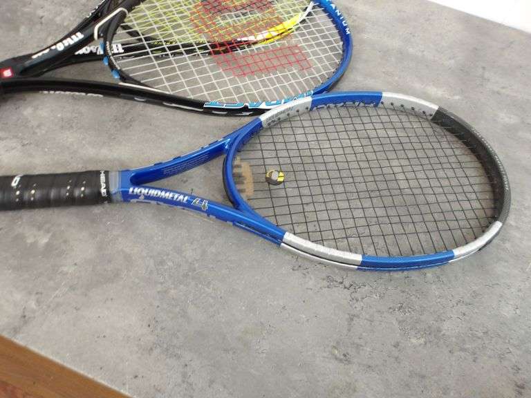 Lot of Assorted Tennis Rackets & Carry Bag! (15D)