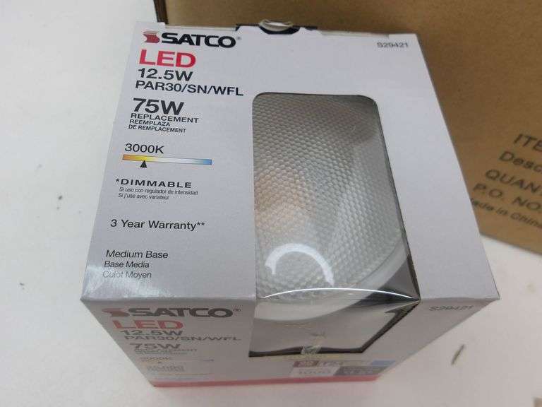 NEW 12CT Case of Satco 75W LED Dimmable Flood Light Bulbs! (6A)