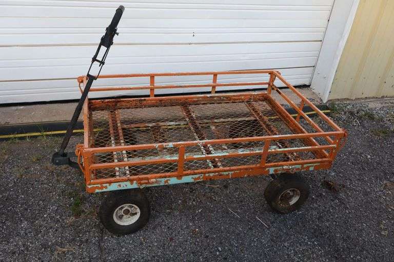 Large Steel Utility Wagon! Rolls well, but needs new tires. (RD)
