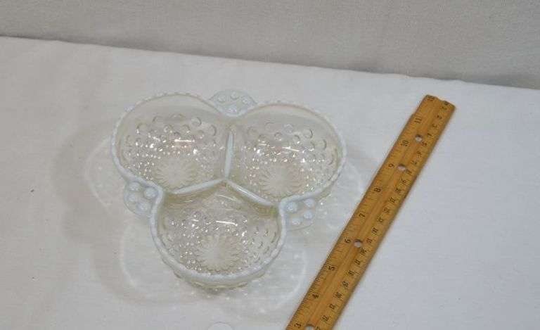 FENTON MOONSTONE RELISH DISH