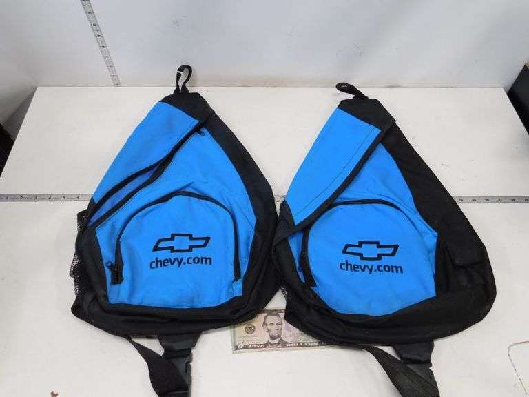 (2) Over the Shoulder CHEVY.COM Back Pack-