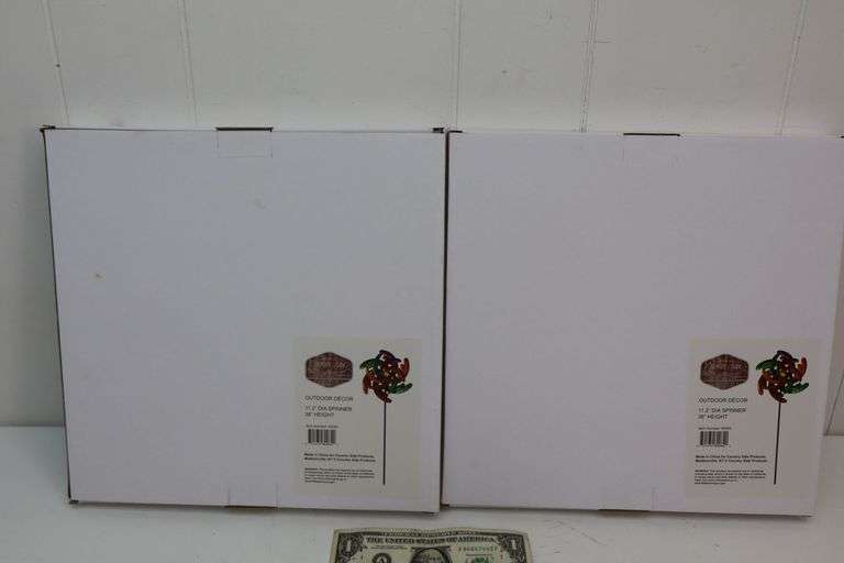 NEW Lot of TWO Country Side 38" x 11" Metal Garden Spinners! (3D)