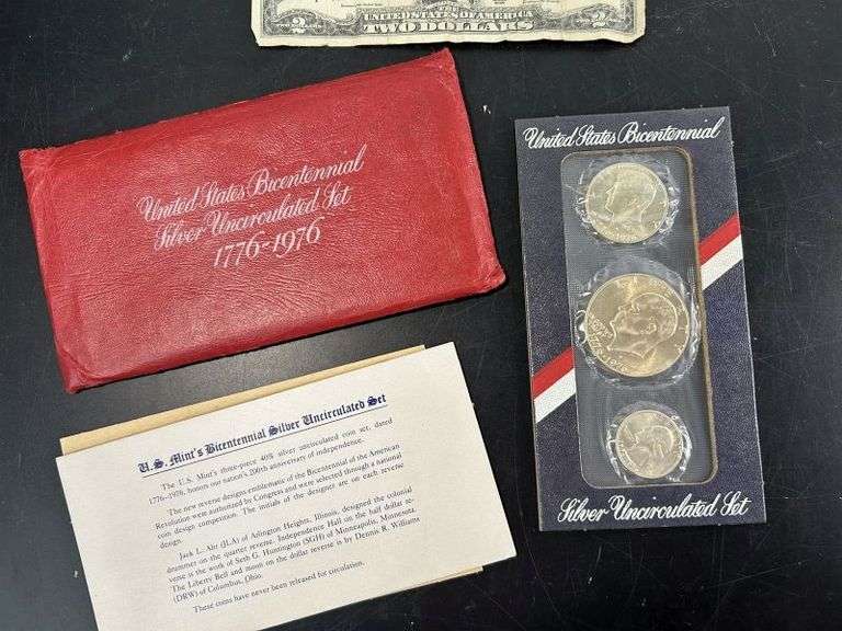 US Bicentennial Silver Uncirculated Set 3 piece 40% Silver 1776-1976!