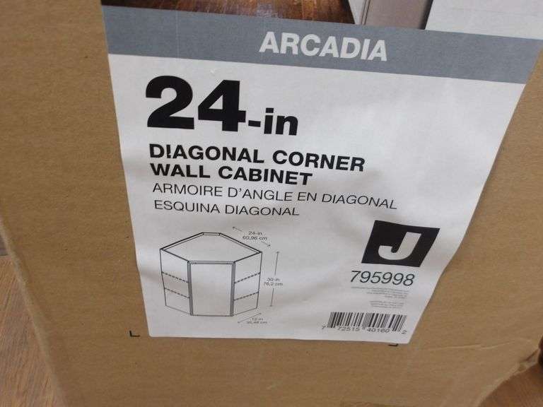 NEW Arcadia 24-Inch Diagonal Wall Cabinet! (RD)