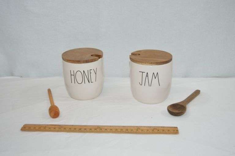RAE DUNN HONEY & JAM CONTAINERS