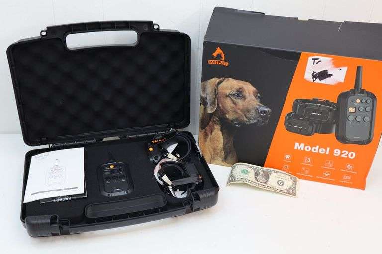 $ NEW PatPet Model 920 2-Dog Training Collar Set w/Hard Carry Case! 3/4 Mile Range! (6C)
