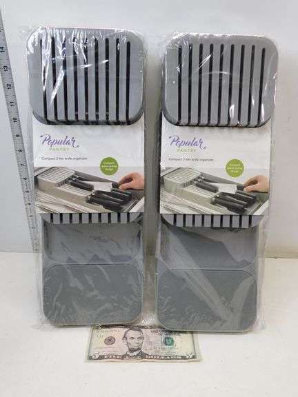 2- Popular Pantry Compact 2- Tier Knife Organizer - New in Package